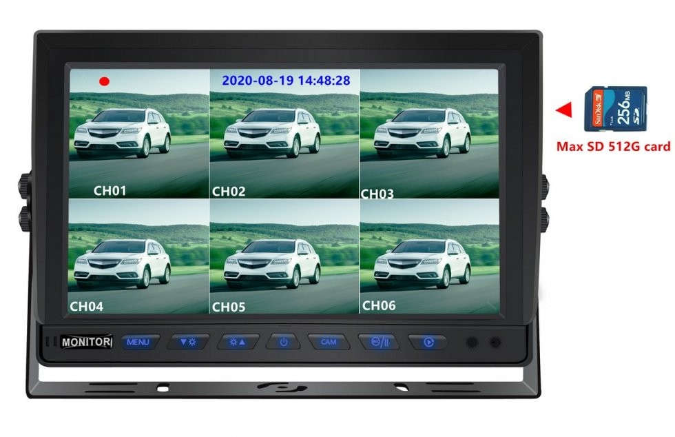 cuvaci monitor do auta - sd karta do 512 GB