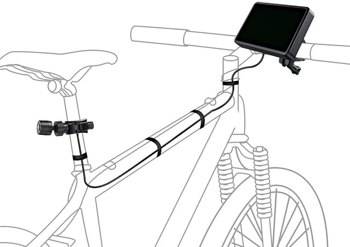 kamery na bicykel a monitor montaz