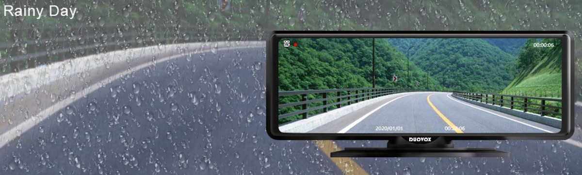 najlepšia kamera do auta s nočným videním duovox v9 - dážď