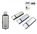 Špionážny audio USB flash disk rekordér s kapacitou 16GB