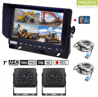 Parkovacie kamery AHD set - 7" hybridný monitor + 2x HD kamera