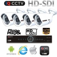 Kamerové sytémy HD SDI - 4x 1080P kamery s 30m IR + HD SDI DVR