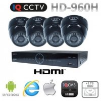 Kamerový systém 960H s 4x dome kamery s 20m IR + DVR s 1TB HDD