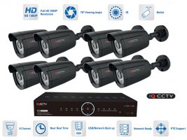 8 kanálový kamerový set - 8x kamera 1080P s 20m IR a AHD DVR
