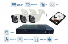 Bezpečnostný kamerový systém 3x kamera 720P s 20m IR a DVR +1TB