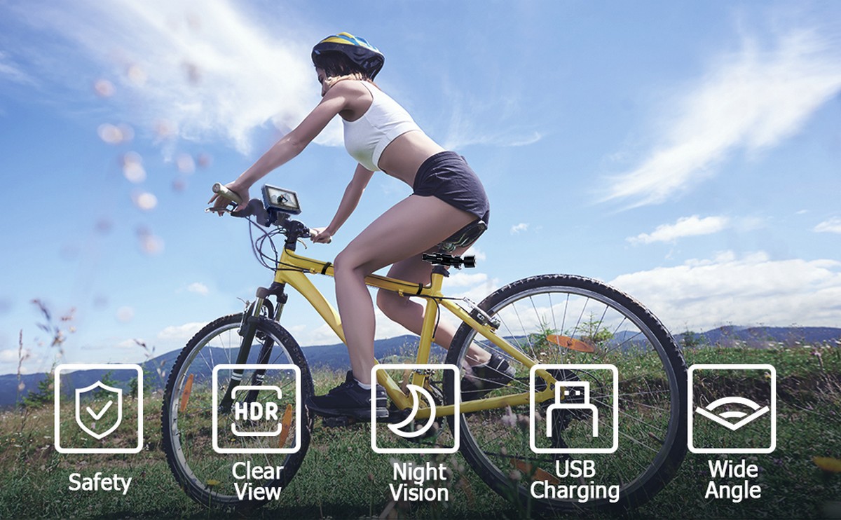 kamera na bicykel bezpečnostná s monitorom