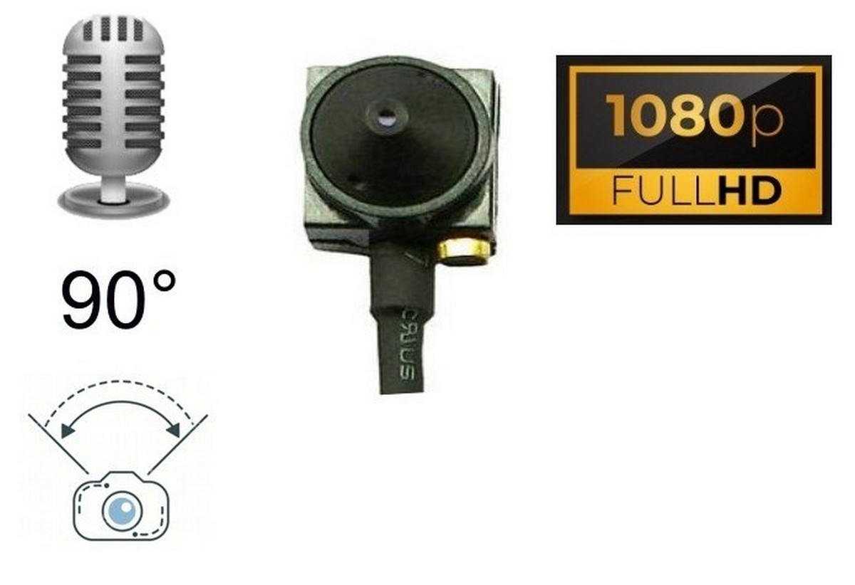 FULL HD pinhole kamera 90° uhol audio nahrávanie miniaturna kamera