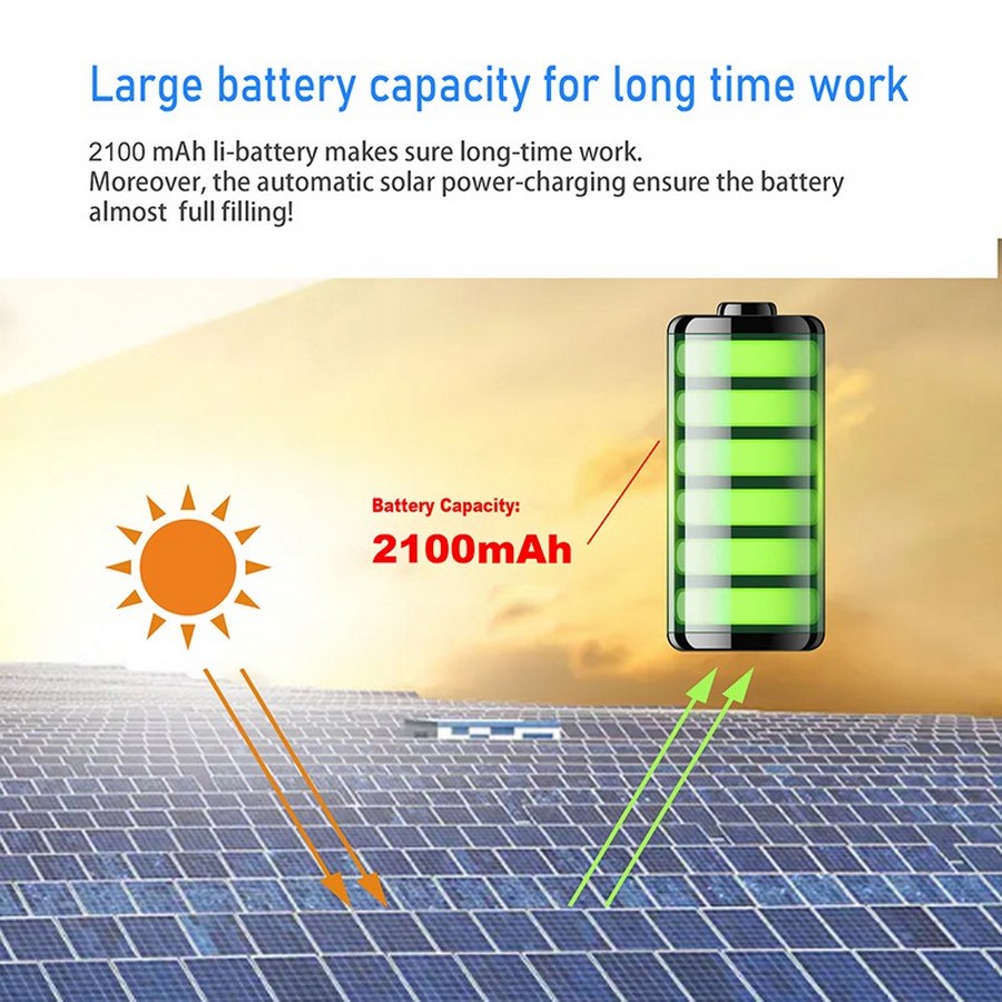 dobíjateľná 2100mAh batéria solárna energia