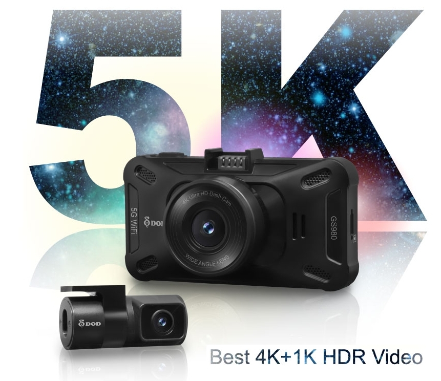 4k kamera do auta DOD GS980D +5G WiFi + clonou f/1.5 + 3" displej