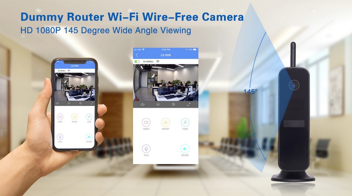 wifi kamera v routeri s uhlom 145 stupnov