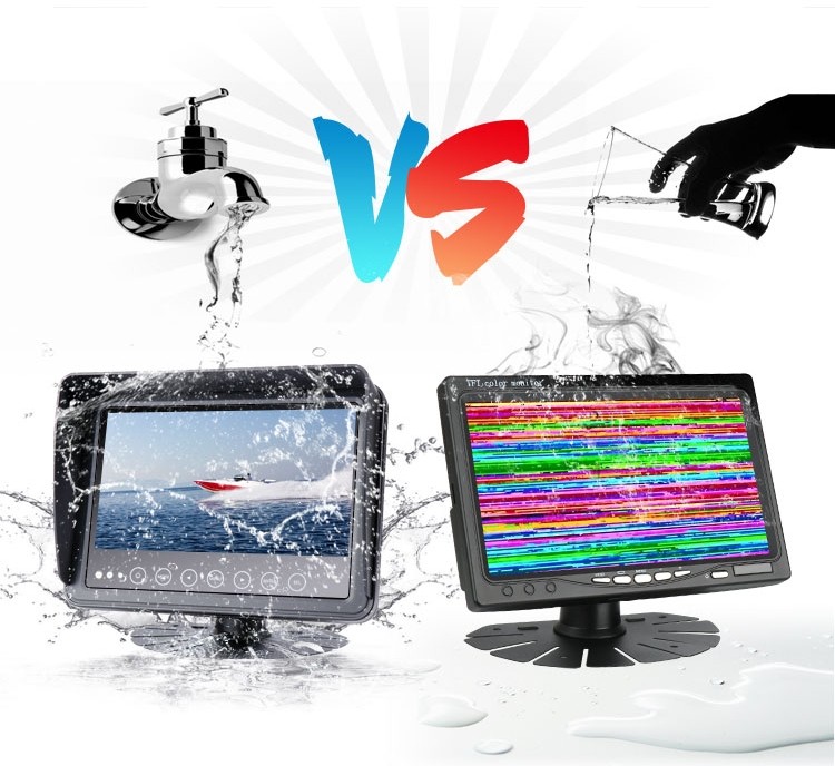 Vodotesný monitor kvalitný celokovový 7" LCD 