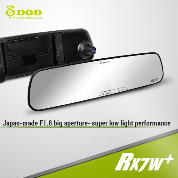 Kamera automobilyje galinio vaizdo veidrodėlyje DOD RX7W