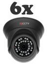 6 kamier ahd set cctv kamery