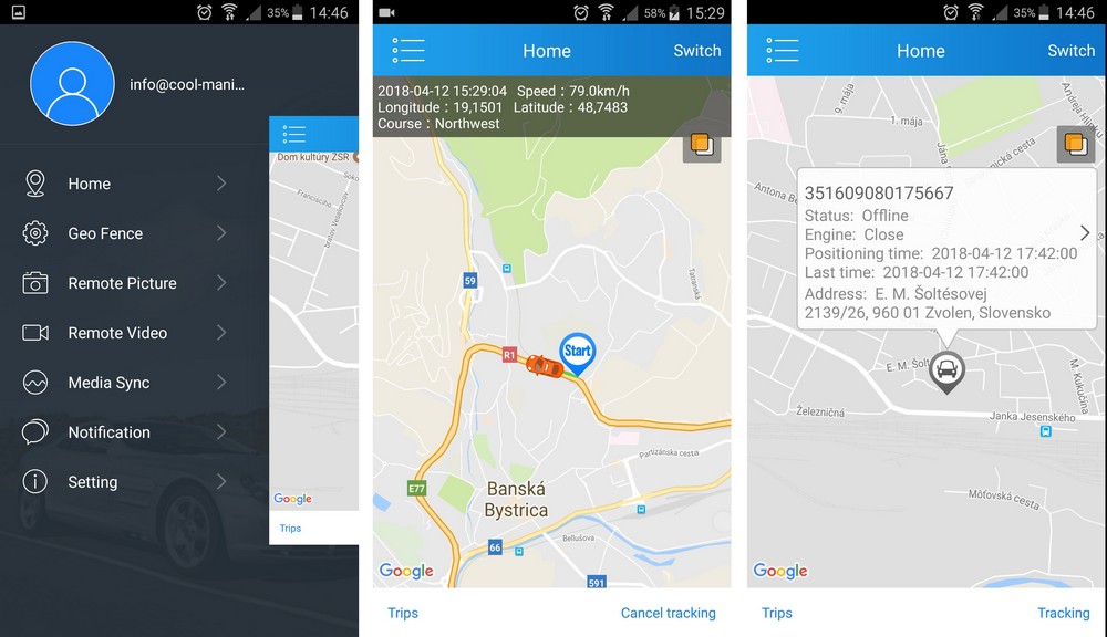 wifi kamera do auta s gps - live sledovanie cez app