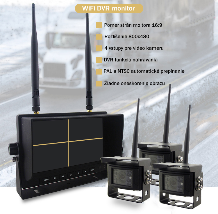 cuvaci set 3 kamery a dvr monitor