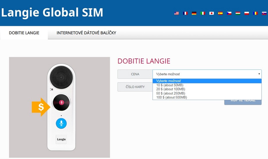 dobitie kreditu 3G LANGIE SIM karty