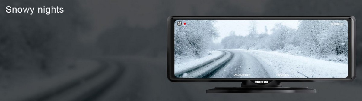 najlepšia kamera do auta duovox v9 - sneženie